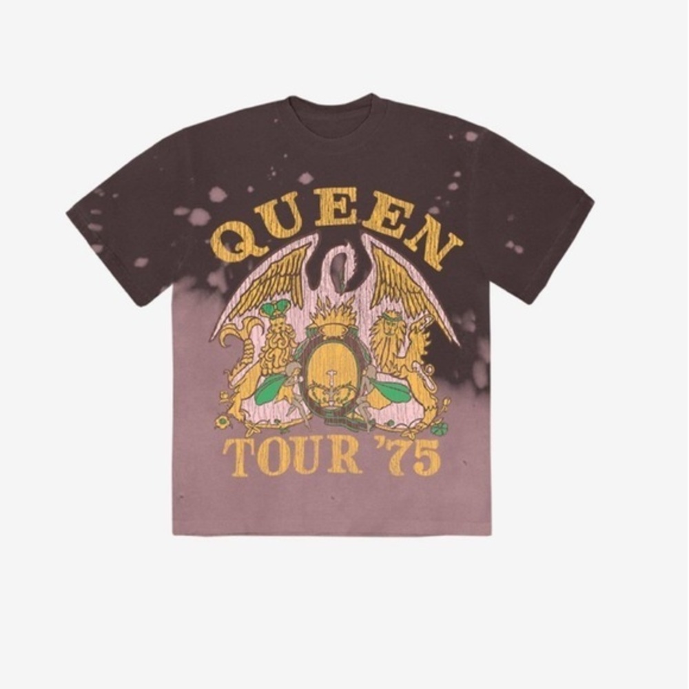 Home Queen '75 Tour Dip-Dye Boyfriend Fit Girls T-Shirt large like new cond